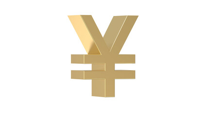 Currency symbol of japan yen in Gold - 3d rendering, 3d Illustration 