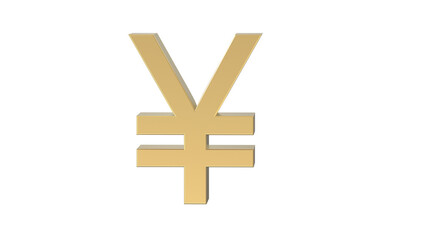 Currency symbol of japan, yen in Gold - 3d rendering, 3d Illustration  © Manish