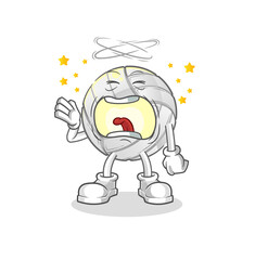 Obraz premium volleyball yawn character. cartoon mascot vector