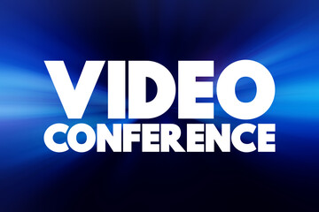 Video Conference text quote, concept background