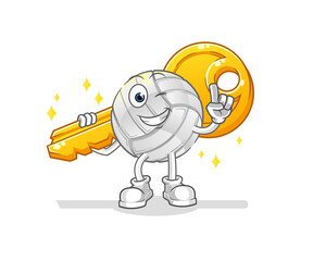 Fototapeta premium volleyball carry the key mascot. cartoon vector