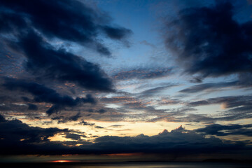 Colorful abstract clouds at sunset.