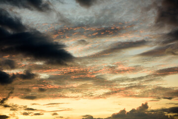 Colorful abstract clouds at sunset.