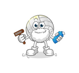 volleyball shave facial hair vector. cartoon character