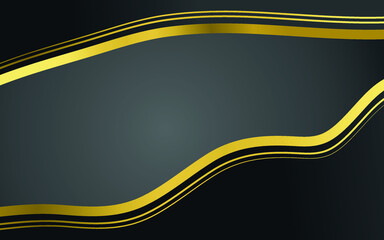 wave lines luxury yellow elegant gold black and grey wide background suitable for your business template design