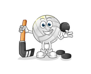 volleyball playing hockey vector. cartoon character