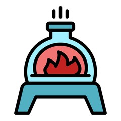 Smoker fire cooking icon. Outline smoker fire cooking vector icon color flat isolated
