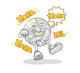 volleyball Laugh Out Loud character. cartoon mascot vector