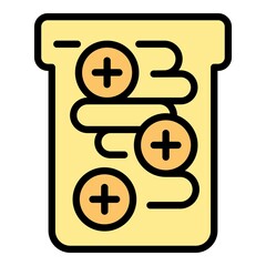 Chocolate butter bread icon. Outline chocolate butter bread vector icon color flat isolated