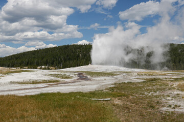 Yellowstone National Park.
Old Faithful Geyser: famous active cone in Yellowstone National Park.