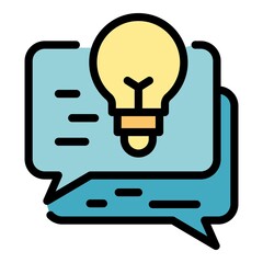 Reportage idea chat icon. Outline reportage idea chat vector icon color flat isolated