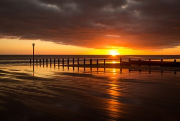 Sunrise to start the day at Blyth beach in Northumberland