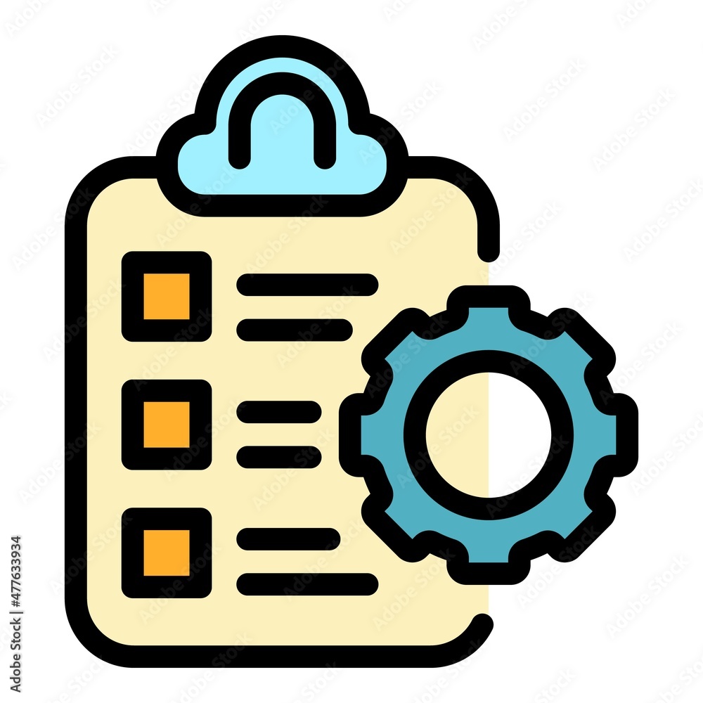 Poster assignment icon. outline assignment vector icon color flat isolated
