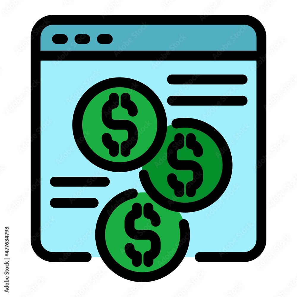 Poster web monetization icon. outline web monetization vector icon color flat isolated