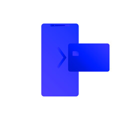Premium bank card vector icon in smartphone.
