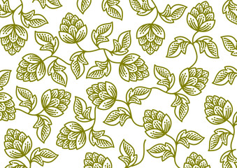 Olive color floral pattern, Floral spring pattern in vector for textile print, fashion pattern, fabric print, Wallpaper baroque, damask