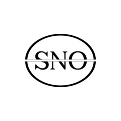 SNO letter logo design with white background in illustrator, vector logo modern alphabet font overlap style. calligraphy designs for logo, Poster, Invitation, etc.