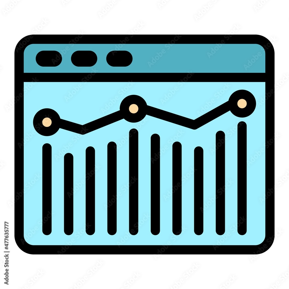 Poster web analytics icon. outline web analytics vector icon color flat isolated