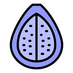 Tropical fig icon. Outline tropical fig vector icon color flat isolated