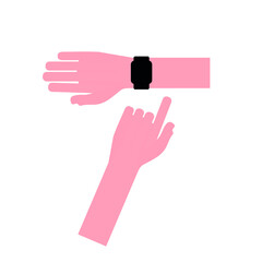 Obraz premium Premium and minimalist vector hand with a smartphone.