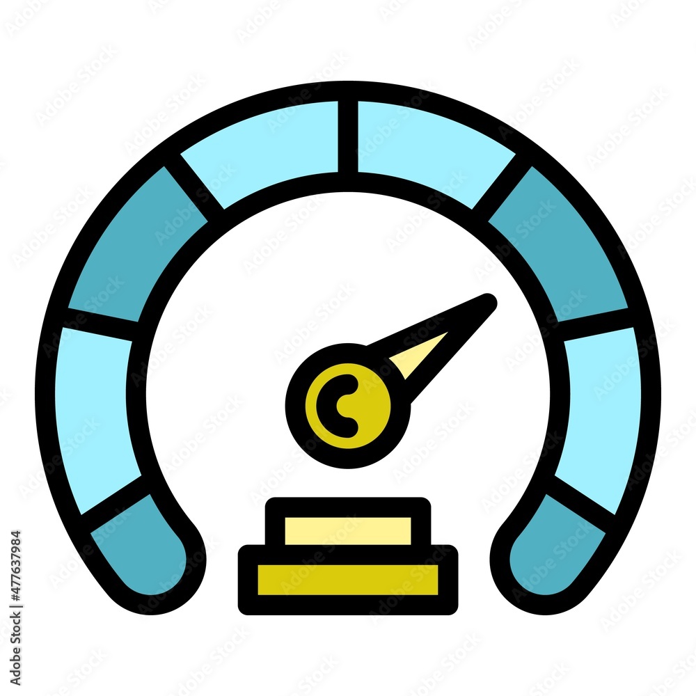Poster speed internet indicator icon. outline speed internet indicator vector icon color flat isolated
