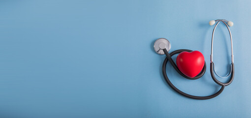 red heart and stethoscope