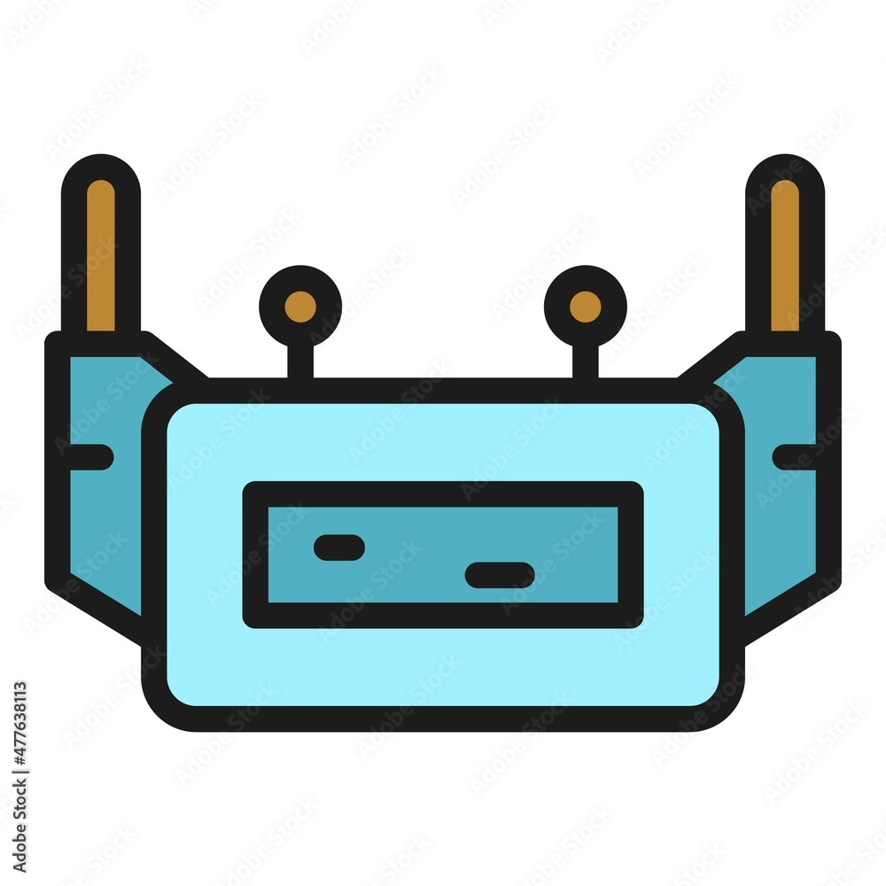 Poster wifi router icon. outline wifi router vector icon color flat isolated