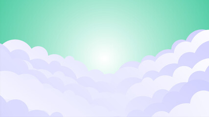 Fototapeta premium Sky and clouds background. Stylish design with flat posters, flyers, postcards, web banners. Isolated Object. Vector illustration.