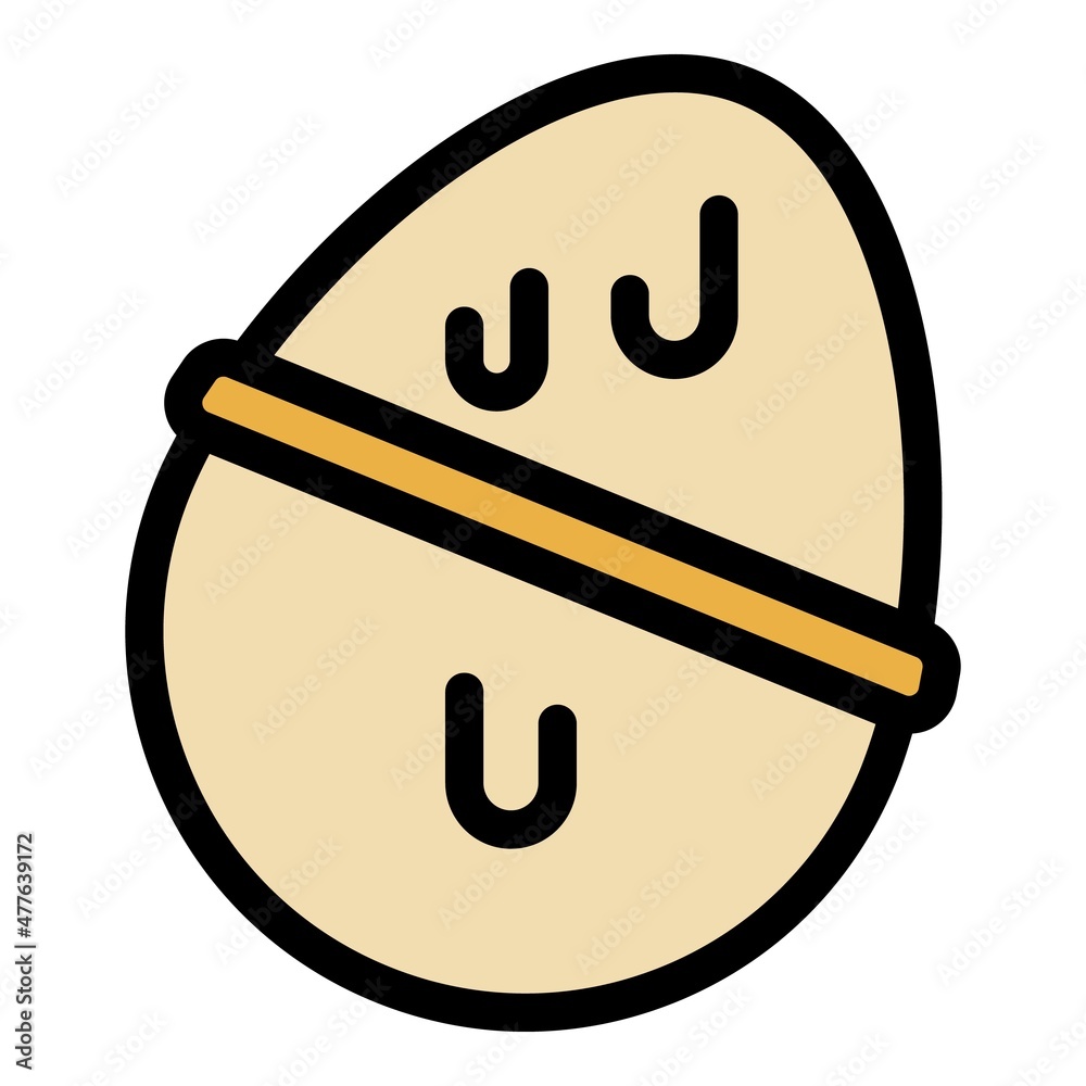 Wall mural chocolate egg icon. outline chocolate egg vector icon color flat isolated - Wall murals