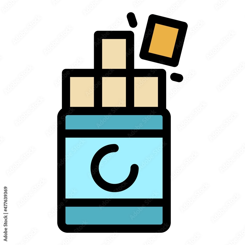 Poster cocoa bar icon. outline cocoa bar vector icon color flat isolated