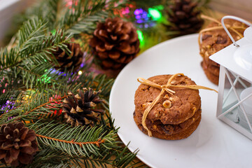 Christmas motifs. Delicious cookies for Santa.