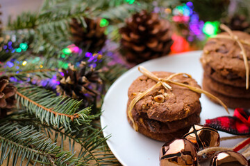 Christmas motifs. Delicious cookies for Santa.