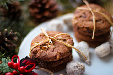 Christmas motifs. Delicious cookies for Santa.