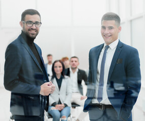 business colleagues standing in the conference room