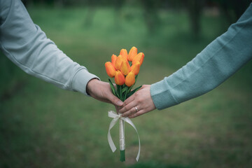 Holding a flower