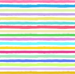 Rainbow Multicolor Hand Drawn Horizontal Stripe