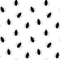 Seamless pattern of cockroach silhouette on white background. can be used for wallpaper, background, wrapping paper, bed sheet, book cover