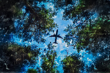 airplane in the tree