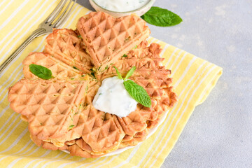 Vegetarian waffles with zucchini and carrots