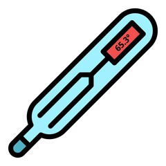 Body thermometer icon. Outline body thermometer vector icon color flat isolated