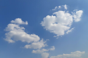 White clouds on blue sky. Nature background