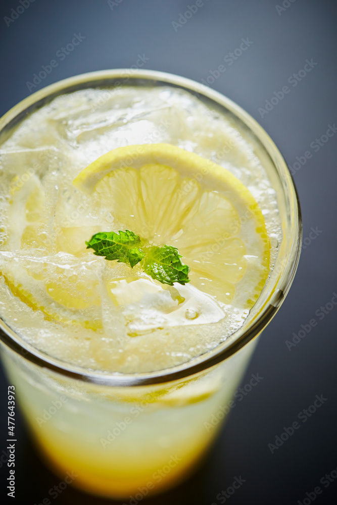 Sticker close-up of lemonade in a cup