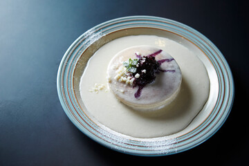 Berry Sauce and Cheese on Pancakes