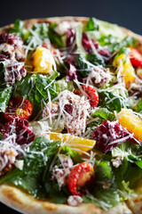 pizza with vegetables and cheese