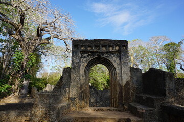 Archway of The Palace at the Gedi Ruins in Watamu