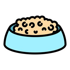 Bowl cat supplies icon. Outline bowl cat supplies vector icon color flat isolated