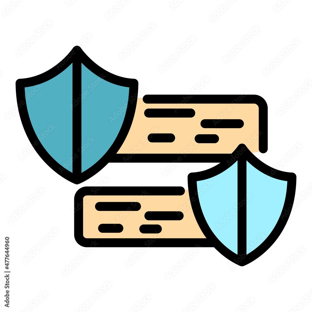 Sticker secure shield icon. outline secure shield vector icon color flat isolated - Stickers