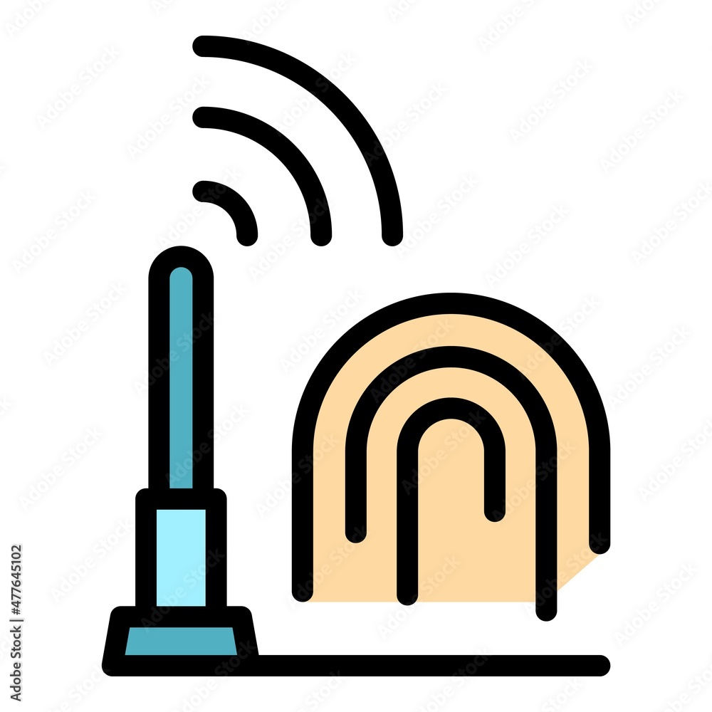 Poster scan password icon. outline scan password vector icon color flat isolated