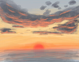 Sunset over the ocean