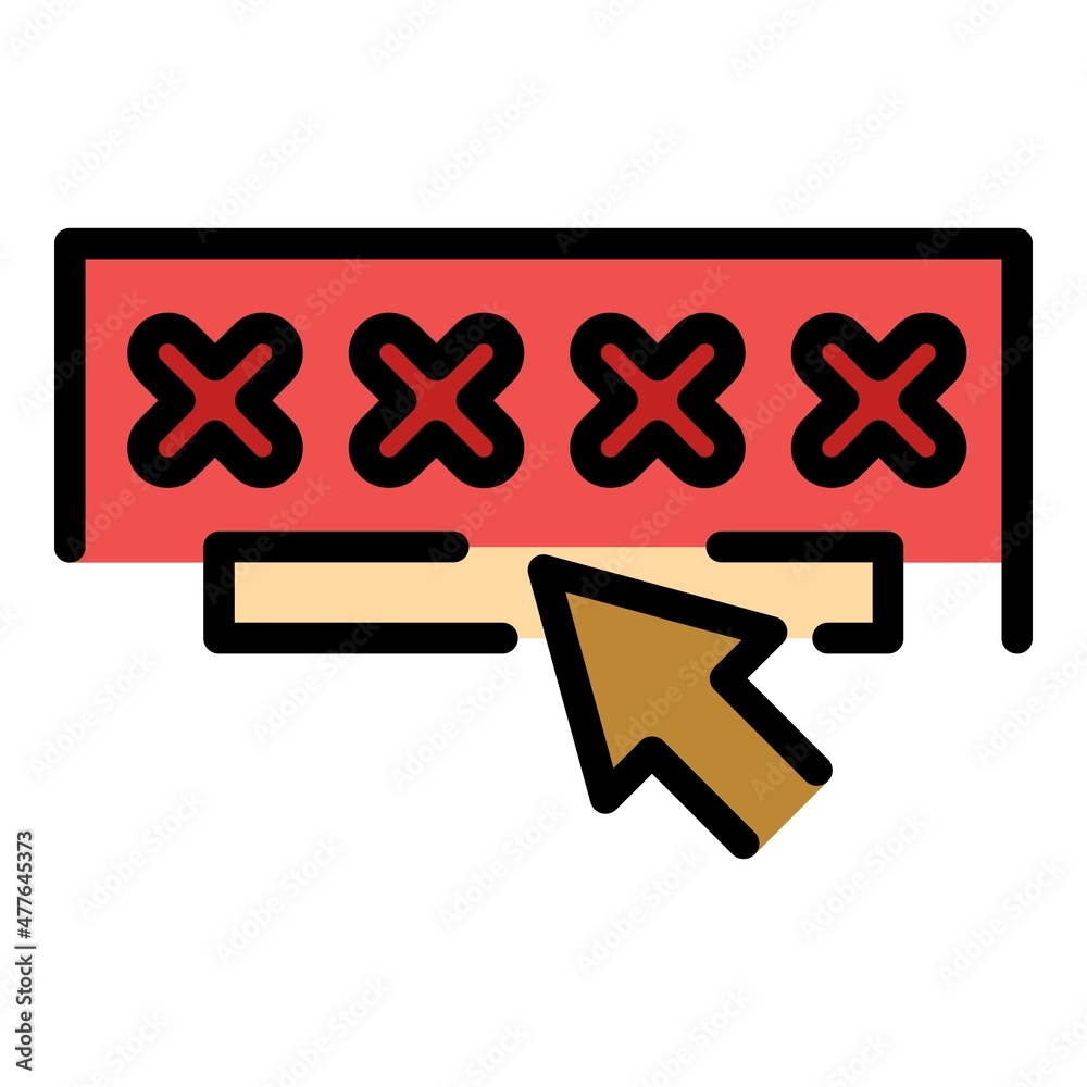 Poster change password icon. outline change password vector icon color flat isolated